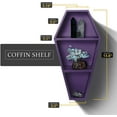 thumbnail image 5 of Manny's Mysterious Oddities Purple Coffin Shelf - Spooky Gothic Decor for the Home -Floating Wooden Shelf for Wall or Table Top, 5 of 7