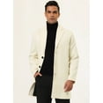 thumbnail image 2 of INSPIRE CHIC Manteau Trench pour Homme Coupe Ajustée Revers Cranté Pardessus à Simple Boutonnage Blanc m, 2 of 6