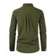 thumbnail image 3 of Men's Loose Cotton Linen Solid Color Lapel Long Sleeve Casual Cotton Linen Shirt TopL, 3 of 3