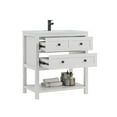 thumbnail image 3 of DELUXE LIVING 30" Bathroom Vanity with Sink,Modern Bathroom Single Sink Vanity, Bathroom Storage Cabinet with Drawers& Storage Shelf, SMC Integral Sink, White, 3 of 9