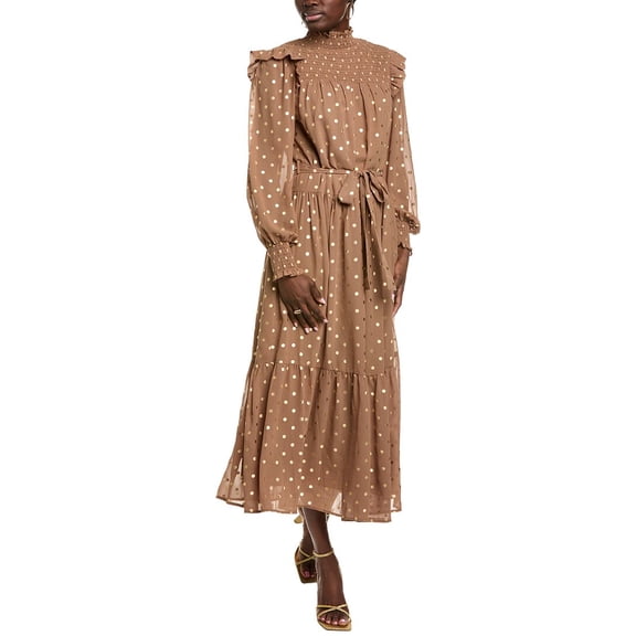 Endless Rose womens Polka Dot Maxi Dress, m, Brown