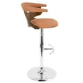 thumbnail image 2 of Gardenia Mid-Century Modern Adjustable Barstool With Swivel In Walnut And Orange, 2 of 6