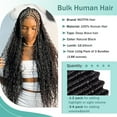 thumbnail image 3 of 3 Packs Natural Color Wig, Human Braiding Hair for Boho Braids virgin Human Hair 110g 16-24 Inch Curly Knotless 12A Deep Wave Bulk Bohemian Braiding Hair for Extensions,Black-L,20", 3 of 9