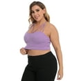 thumbnail image 6 of HDE Women's Plus Size Spaghetti Strap Cami Bralette Bustier Crop Top Lilac - 1X, 6 of 7