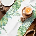 thumbnail image 3 of Palm Leaves Table Runner 72 Inches, Watercolor Tropical Monstera Leaf Botanical Summer Bed Runner Dresser Scarves Tabletop for Indoor Outdoor Parties/Ceremony/Banquet, 14" x 72", 3 of 9