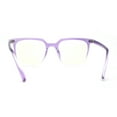 thumbnail image 2 of Thin Plastic Rectangular Horn Rim Blue Light Filtering Computer Eyeglasses Purple Clear, 2 of 4
