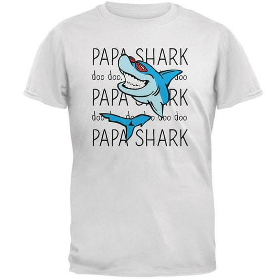 Papa Shark Doo Doo Doo Mens T Shirt White 4X-LG