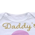 thumbnail image 3 of Baby Girl Daddys Girl Print Bow Romper+Multi-Tulle Ruffle Bowknot Shorts Outfit, 3 of 6