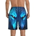 thumbnail image 3 of Yiaed Futuristic Blue Light Wolf Print Men's Swim Trunks with Lining Quick Dry Sports Shorts Beach Shorts Boardshorts-Large, 3 of 5