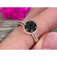 thumbnail image 3 of 2.25 Carat Round Black Diamond Moissanite Bridal Set 10k Rose Gold Engagement Ring Halo Stacking Matching Band Promise Ring Anniversary Ring Surprisingly Ring, 3 of 5
