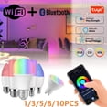 thumbnail image 2 of Bombilla LED inteligente GU10 RGBCW, luces regulables con WIFI, bluetooth, 85V-265V, CA 220V, funciona con Alexa y Google Home, 2 of 4