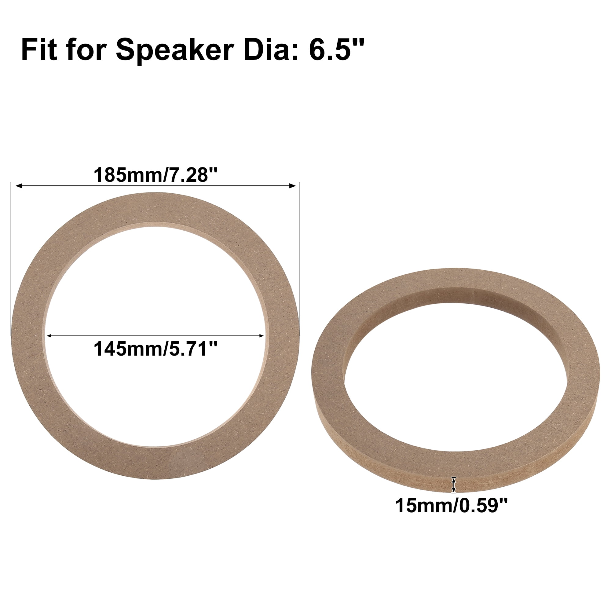 Unique Bargains 4 Pcs 6.5" Wooden Car Speaker Spacer Rings Adapter Bracket Holder