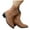 Brown, variant on Womens Wide Mid Calf Cowboy Cowgirl Boots Winter Fall Fashion Leather Suede Low Cut Pointed Toe Low Heel Pull on Dress Riding Short Booties
