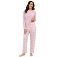 thumbnail image 6 of Womens Pajama Sets Long Sleeve and Plaid Pants Round Neck Soft Sleepwear for Women 2 Piece Womens Loungewear Sets with Pockets, Sizes S to XXL, 6 of 13
