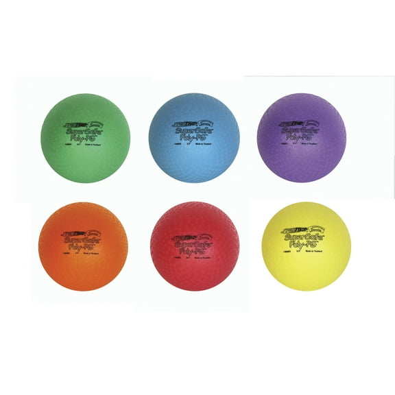 Sportime Supersafe PG Balls, 8-1/2 Inches, Assorted Colors, Set of 6