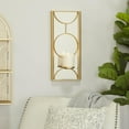 thumbnail image 3 of CosmoLiving by Cosmopolitan Gold Metal Geometric Pillar Wall Sconce with Mirror Backing, 3 of 14