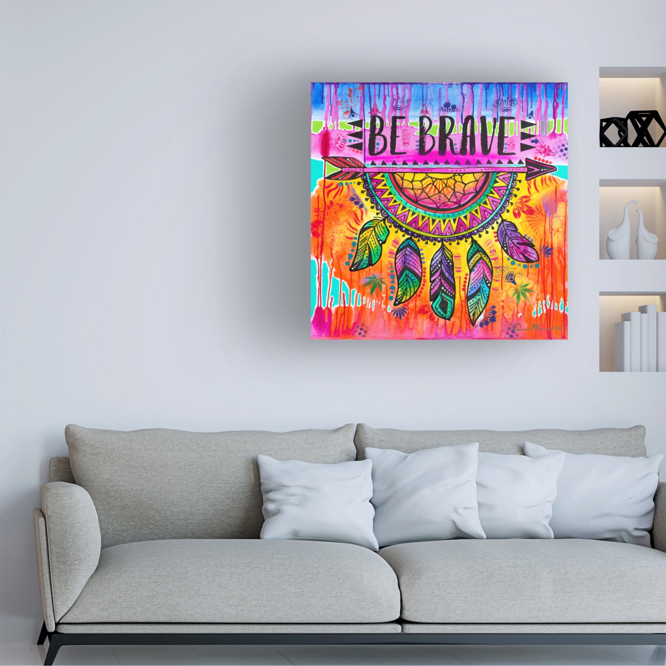 Canvas Wall Art - Dean Russo 'Be Brave' Wall Art for Living Room, Bedroom, or Office Décor by Trademark Fine Art - 14 x 14 Inches