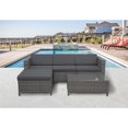 thumbnail image 5 of CozyHom 5 Pcs Modern Outdoor Patio Wicker Rattan Sectional Dining Furniture Set, L Shaped Couch With Ottoman&Cushions All Weather Dining Conversation Sectional Sofa Furniture Set, Gray, 5 of 10