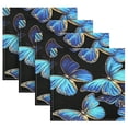 thumbnail image 2 of Iauyy Satin Napkins Set of 4- Beautiful Butterfly- Blue DIY Printing Decoration Cloth Napkin- Easy Care for Home/Party, 2 of 8