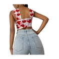 thumbnail image 2 of KOMOO Women Sleeveless Crop Tops Printed Halter Neck Backless Short Tops Close-fit Vest Plus Size, 2 of 10