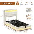 Afuhokles Lift Up Storage Twin Bed Frame with Charging & LED Lights ...