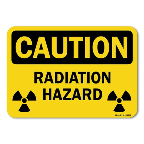 OSHA Caution Sign - Radiation Hazard (with biohazard graphic) | Plastic Sign | Protect Your Business, Work Site, Warehouse & Shop Area | Made in the USA
