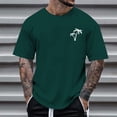 thumbnail image 2 of TSADFHJI T-Shirts Graphiques pour Hommes Musique Automne Printemps et Été Imprimé Manches Courtes Col Rond T-Shirt Floral Tendance Mode TTG Vert Armée, 2 of 4