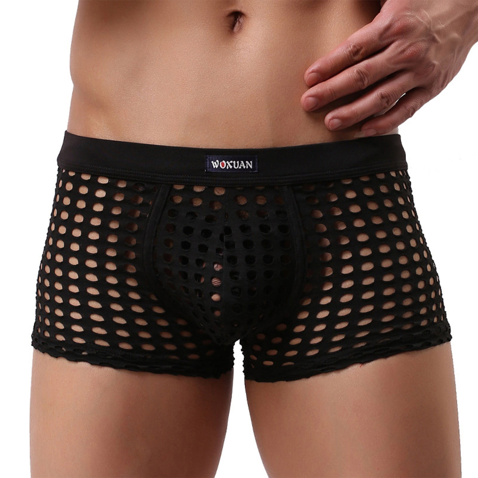 OVTICZA Underwear for Men Ruffle Pouch Sexy Plus Size Boxer Briefs,3 Pack  Black 2XL