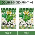 thumbnail image 3 of Welcome St. Patricks Day Garden Flag Double Sided, Shamrock Clover Gold Coins Green Bow Decorative Yard Outdoor Home Small Decor, Irish Spring Holiday Outside Decoration 12 x 18, 3 of 6