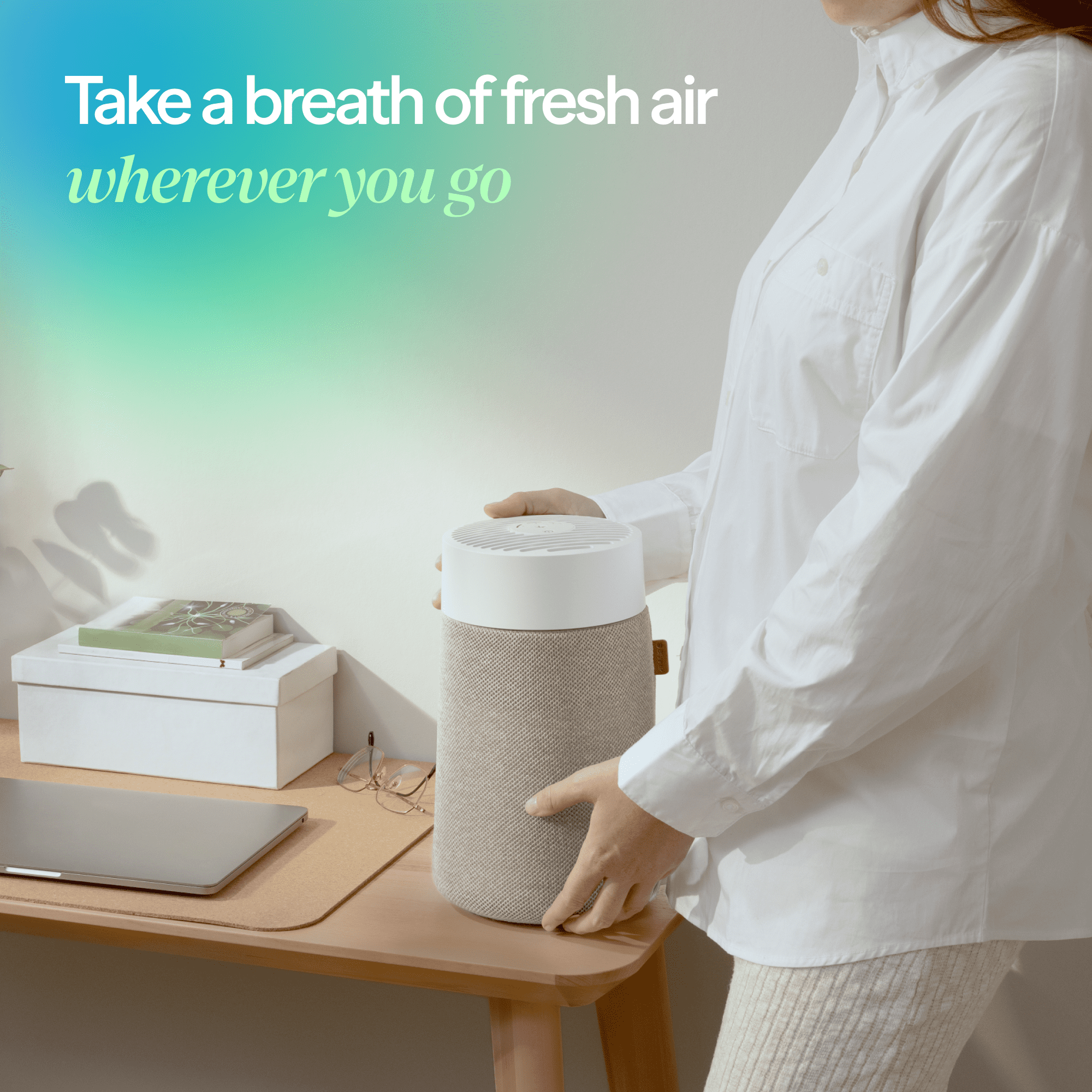 Blueair Mini Max Air Purifier for Bedroom & Small Rooms, HEPASilent Air Cleaner for Pets, Allergies, Smoke & Dust - Limestone