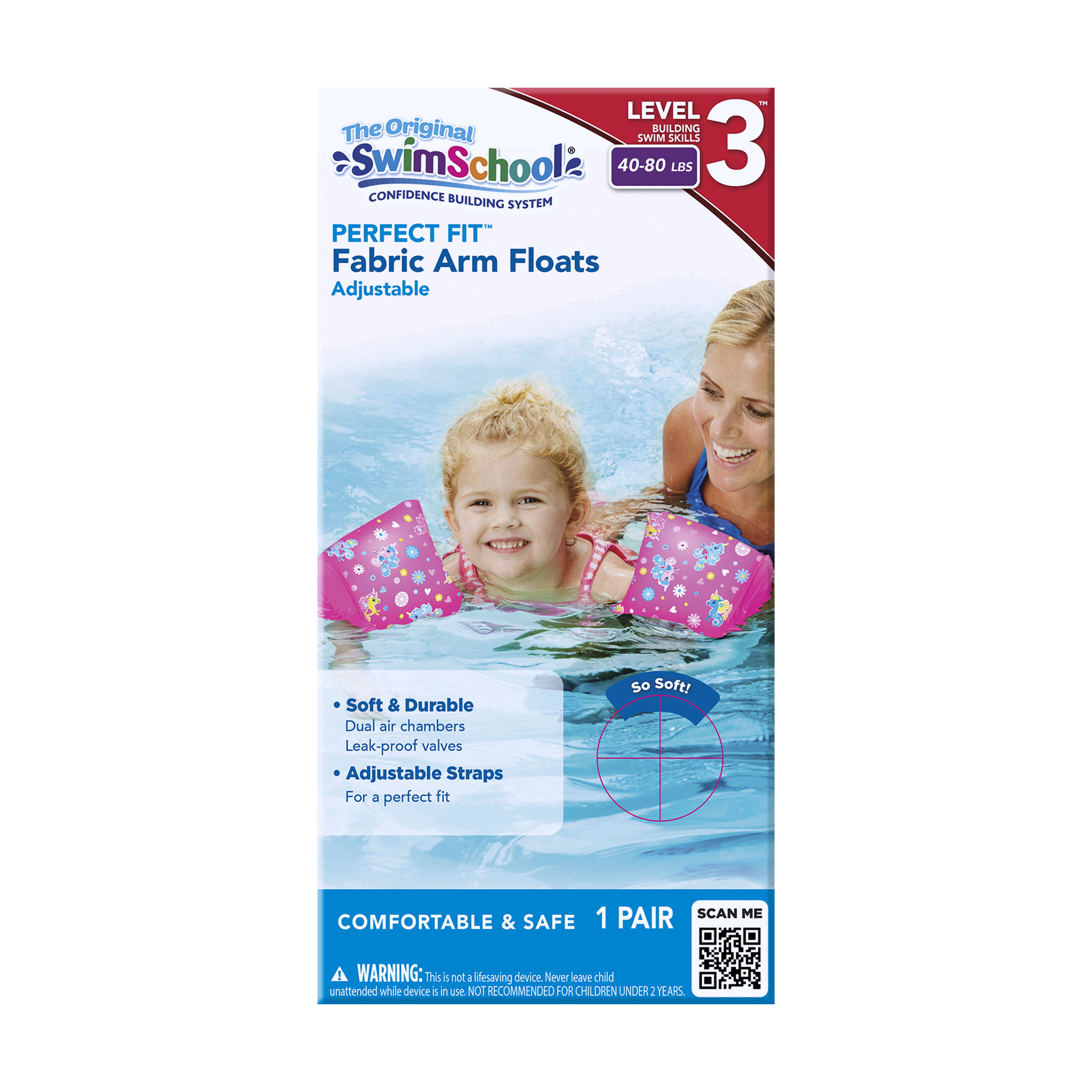 Swim School Fit Fabric Adjustable Arm Floats Level 3 Blue 40-80 Lbs for sale online 