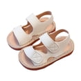 thumbnail image 2 of Eltusu Girls Sandals, Soft Sole Casual Open Toe Non-Slip Beach Shoes Beige Size 9-12 Months, 2 of 3