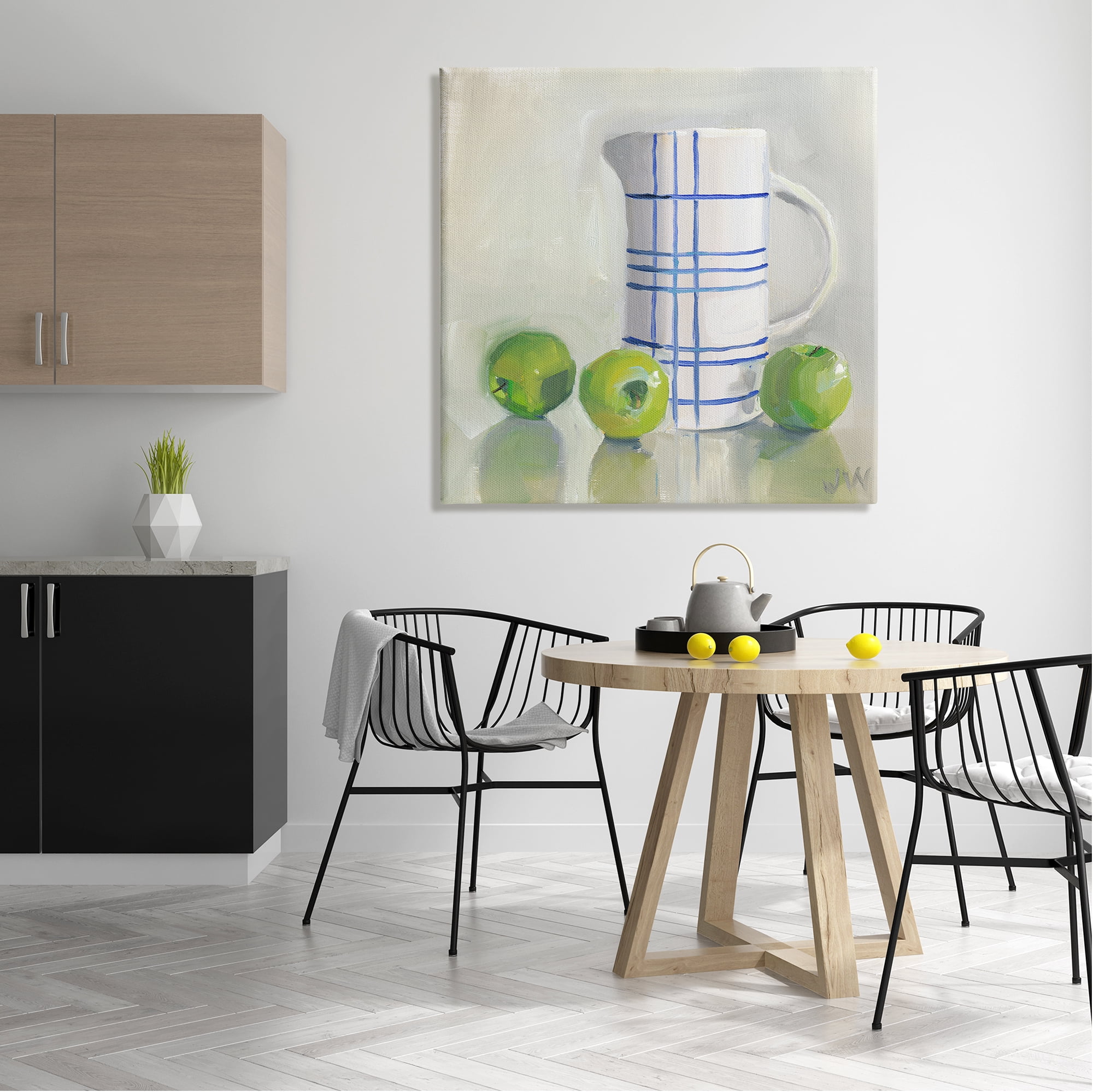 Stupell Industries Apples & Pitcher Still Life Food & Beverage Painting Gallery Wrapped Canvas Art Print Wall Art, 36 x 36