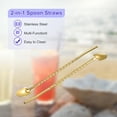 thumbnail image 4 of Unique Bargains 4Pack 8.7' Stainless Steel Spoon Straw Reusable Long Handle Straw Spoon, Gold, 4 of 6
