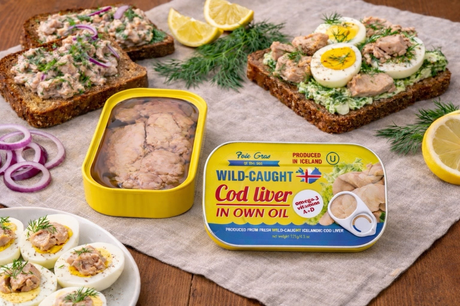 Foie Gras of the Sea Icelandic Cod Liver in Own Oil 121g/4.3 oz (pack of 12)