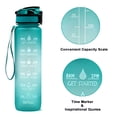 thumbnail image 4 of Green Gradient 1L Water Bottle with Time Marker & Inspirational Quotes, Food-Grade PP Plastic, Spring-Loaded Cap, Removable Strainer & Filter, Single-Handed Locking Lip, Durable Nylon Strap, Wide, 4 of 7