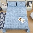 thumbnail image 2 of Bedmoon Soft Microfiber Adult Bed Sheet Set with Deep Pocket,4 Piece Full Sheet Set,Azure Floral, 2 of 5
