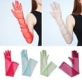 thumbnail image 2 of Sofullue Vintage Tulle Gloves Full Finger Gloves 55cm Ultra Thin Gloves for Banquets, 2 of 19