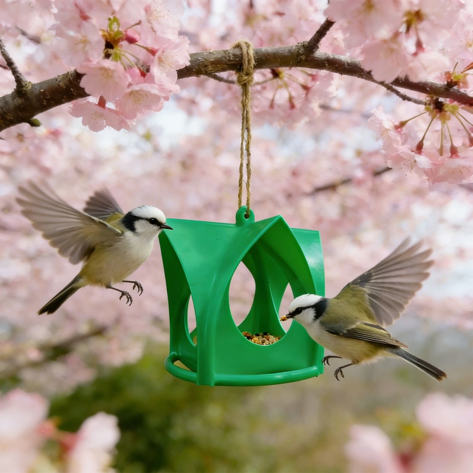Lunxisen 3 Pcs Bird Feeders for Outdoors Hanging Separate Compartments, Feeding Ports, Weatherproof, Large Capacity