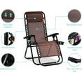 thumbnail image 5 of XF XINFENG Outdoor Zero Gravity Chair 2 Pack, Folding Lounge Chair Recliners Indoor Outdoor Furniture Adjustable Camping Chair Backyard Chair Deluxe Loveseats w/Pillow and Cup Holder Tray, Brown, 5 of 8