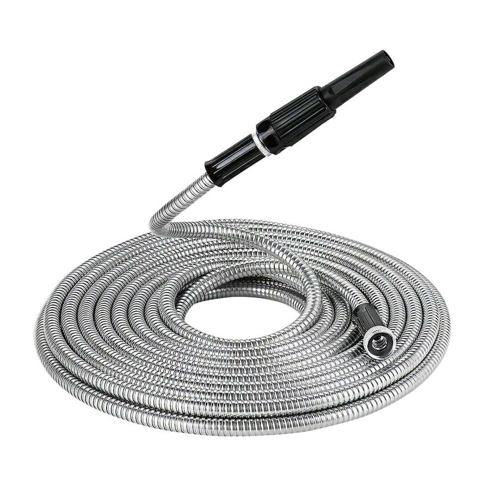 100Ft Stainless Steel Lightweight Garden Hose Heavy Duty Metal Watering