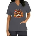 thumbnail image 2 of Womens Work Tops, Stylish Short-Sleeved V-Neck with Dual Pockets for Professional Attire, 2 of 7