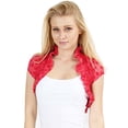 thumbnail image 2 of Fashion Secrets Juniors Short Sleeve Lace Bolero Shrug Cardigan (Juniors'medium, Polka Dots Red), 2 of 5