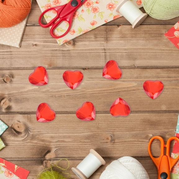 GETAJGHSD Red Plastic Heart-shaped Baubles Christmas 100Pcs 1In