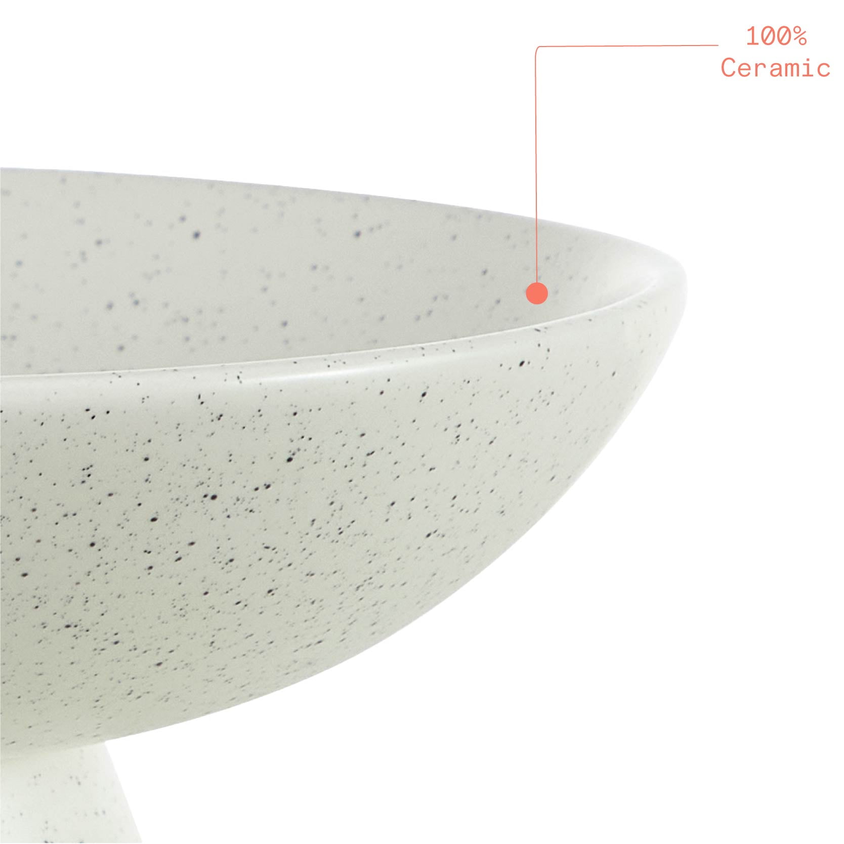 Beautiful 12" Round Speckled White Ceramic Bowl by Drew Barrymore