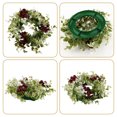 thumbnail image 4 of Pillar Candle Rings Wreath Artificial Leaves Tabletop Centerpieces for Christmas, 4 of 7