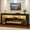 Black, variant on Blotout Fireplace TV Stand for 85/90''TV with 50'' Fireplace, 82'' Modern Entertainment Center LED Lights, 2 Tier TV Console Cabinet Entertainment Center for Living Room, Bedroom