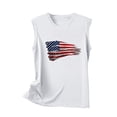 thumbnail image 4 of WREESH Women's 4Th of July Comfort Tank Sleeveless Crewneck In Casual Fashion with a Loose Fit and Patriotic Prints White, 4 of 5