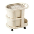 thumbnail image 1 of S 2 Tier Plastic Storage Cart With Wheels 17X17X11 Inches Mobile Organizer For Kitchen Bathroom Living Room Home Organization 4.98Lb, 1 of 6