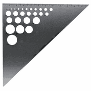 Fairgate 12" 45/90 Aluminum Triangle Rule With 26 Circles 71-112